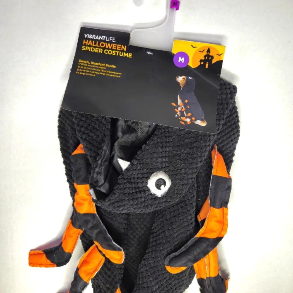VIBRANT‎ LIFE HALLOWEEN SPIDER COSTUME DOG BEAGLE, STANDARD POODLE SIZE MEDIUM